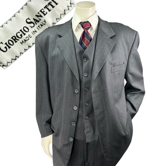 Giorgio Sanetti Suit Men 3pc Super 100sStriped Di Bella...